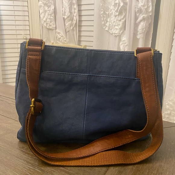 Fossil Dark Blue and Brown Tote Bag - Picture 2 of 7